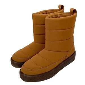 Madewell Toasty Puffer Winter Snow Boots Tan Toffee Size 8